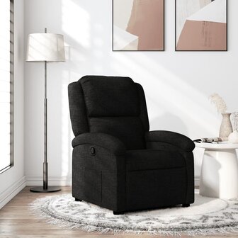 Fauteuil verstelbaar stof zwart 1
