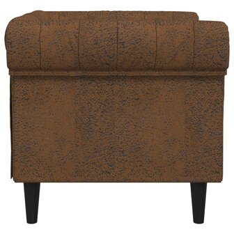 Fauteuil Chesterfield-stijl stof bruin 5