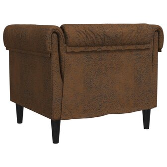 Fauteuil Chesterfield-stijl stof bruin 6