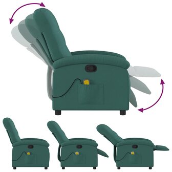 Massagestoel verstelbaar stof donkergroen 8
