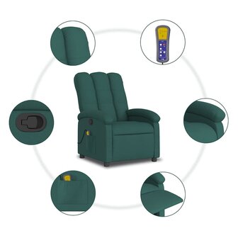 Massagestoel verstelbaar stof donkergroen 9