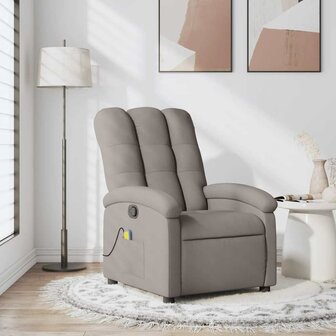 Massagestoel verstelbaar stof taupe 1