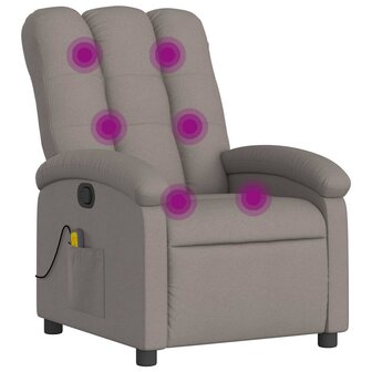 Massagestoel verstelbaar stof taupe 2