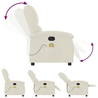 Massagestoel verstelbaar fluweel cr&egrave;mekleurig 7