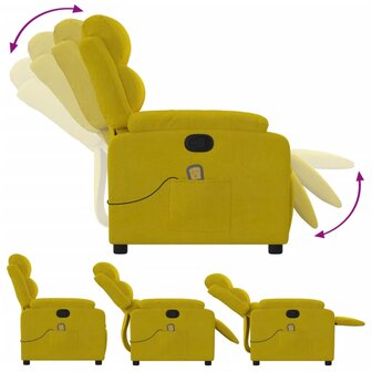 Massagestoel verstelbaar fluweel geel 5