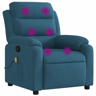 Massagestoel verstelbaar fluweel blauw 2
