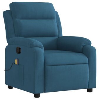 Massagestoel verstelbaar fluweel blauw 3