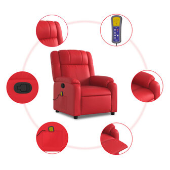 Massagestoel verstelbaar kunstleer rood 6