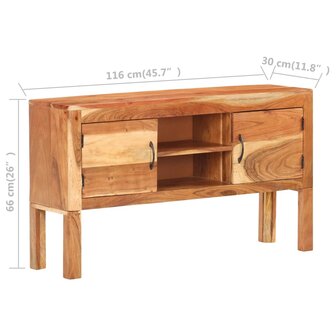 Dressoir 116x30x66 cm massief acaciahout 6