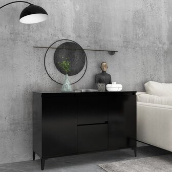 Dressoir 104x35x70 cm bewerkt hout zwart 1