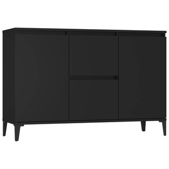 Dressoir 104x35x70 cm bewerkt hout zwart 2