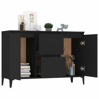 Dressoir 104x35x70 cm bewerkt hout zwart 3