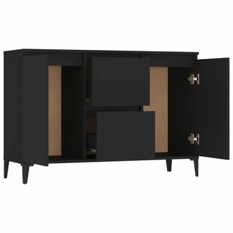 Dressoir 104x35x70 cm bewerkt hout zwart 4