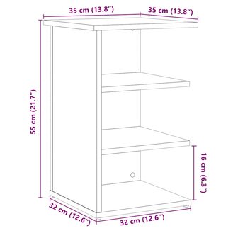 Dressoir 35x35x55 cm bewerkt hout oud houtkleurig 9