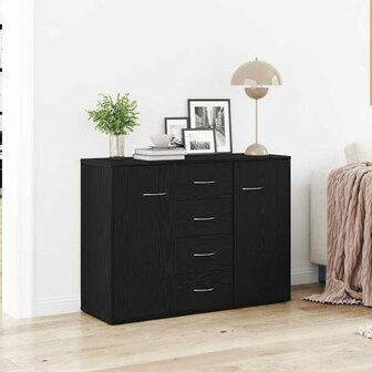 Dressoir 88x30x64 cm bewerkt hout zwart eikenkleurig 1