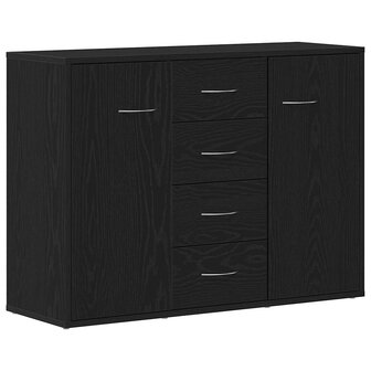 Dressoir 88x30x64 cm bewerkt hout zwart eikenkleurig 2