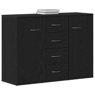 Dressoir 88x30x64 cm bewerkt hout zwart eikenkleurig 4