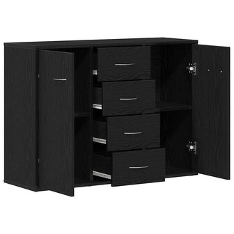 Dressoir 88x30x64 cm bewerkt hout zwart eikenkleurig 5