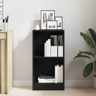 Boekenkast 40x24x76 cm spaanplaat zwart eikenkleurig 3