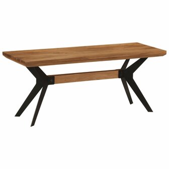 Eetkamerbank 110x40x46 cm massief acaciahout en staal 8