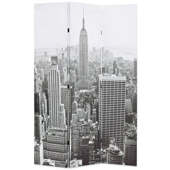 Kamerscherm New York bij daglicht 120x170 cm zwart en wit 1