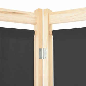 Kamerscherm met 5 panelen 200x170x4 cm stof grijs 5