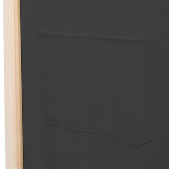 Kamerscherm met 5 panelen 200x170x4 cm stof grijs 7
