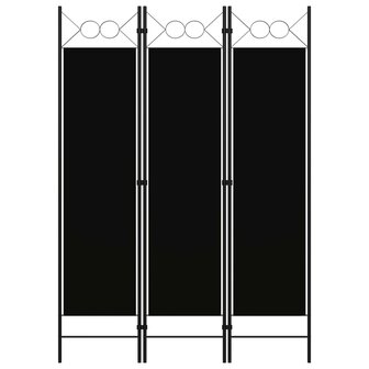 Kamerscherm met 3 panelen 120x180 cm zwart 1