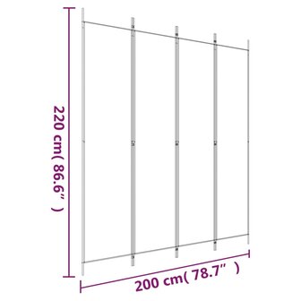  Kamerscherm met 4 panelen 200x220 cm stof antracietkleurig 8