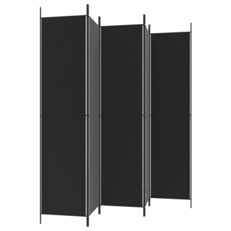 Kamerscherm met 5 panelen 250x220 cm stof zwart 5