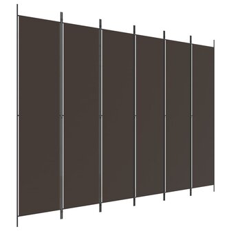 Kamerscherm met 6 panelen 300x220 cm stof bruin 2