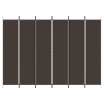 Kamerscherm met 6 panelen 300x220 cm stof bruin 3