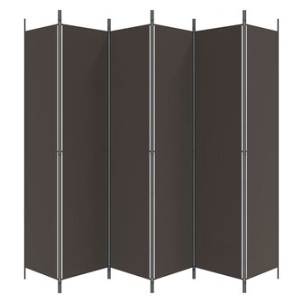 Kamerscherm met 6 panelen 300x220 cm stof bruin 4