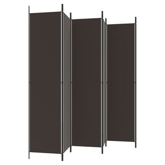 Kamerscherm met 6 panelen 300x220 cm stof bruin 5