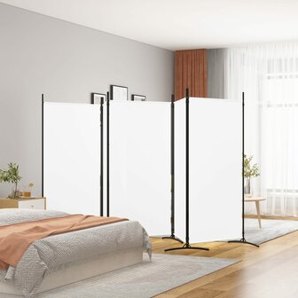 Kamerscherm met 5 panelen 433x180 cm stof wit 1