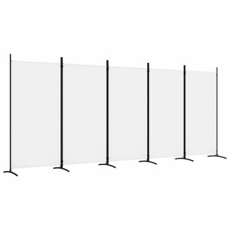 Kamerscherm met 5 panelen 433x180 cm stof wit 2