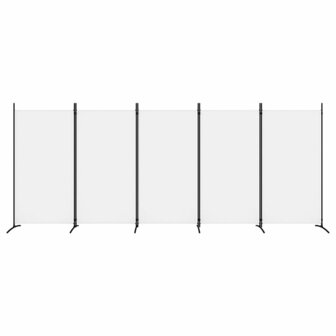 Kamerscherm met 5 panelen 433x180 cm stof wit 3
