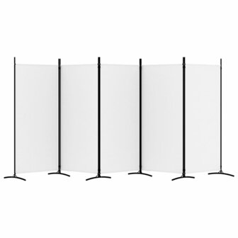 Kamerscherm met 5 panelen 433x180 cm stof wit 4