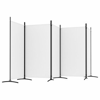 Kamerscherm met 5 panelen 433x180 cm stof wit 5
