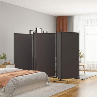 Kamerscherm met 5 panelen 433x180 cm stof bruin 1