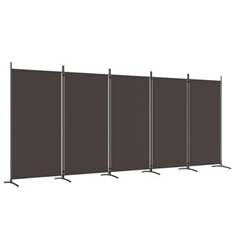 Kamerscherm met 5 panelen 433x180 cm stof bruin 2