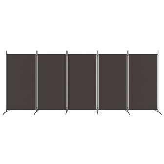 Kamerscherm met 5 panelen 433x180 cm stof bruin 3