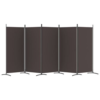 Kamerscherm met 5 panelen 433x180 cm stof bruin 4