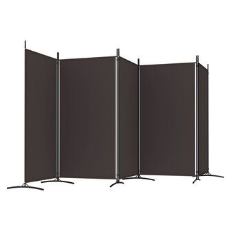Kamerscherm met 5 panelen 433x180 cm stof bruin 5