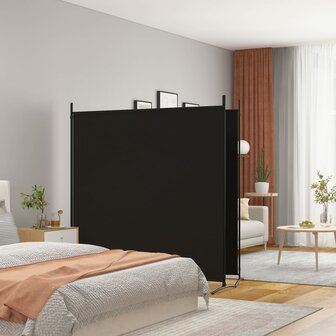 Kamerscherm met 2 panelen 348x180 cm stof zwart 1