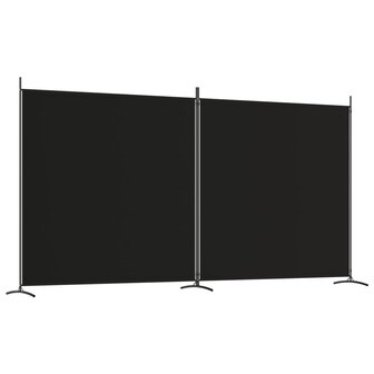 Kamerscherm met 2 panelen 348x180 cm stof zwart 2