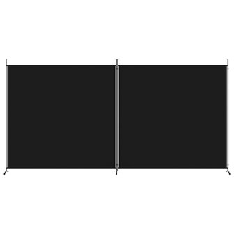 Kamerscherm met 2 panelen 348x180 cm stof zwart 3