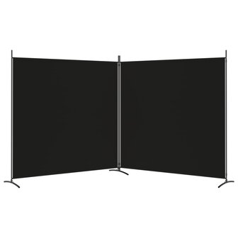 Kamerscherm met 2 panelen 348x180 cm stof zwart 4