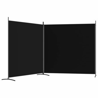 Kamerscherm met 2 panelen 348x180 cm stof zwart 5