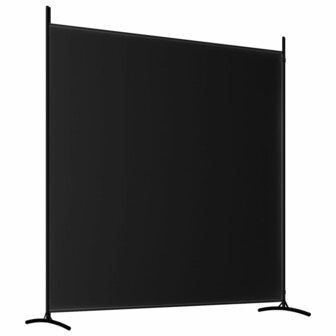 Kamerscherm met 2 panelen 348x180 cm stof zwart 6